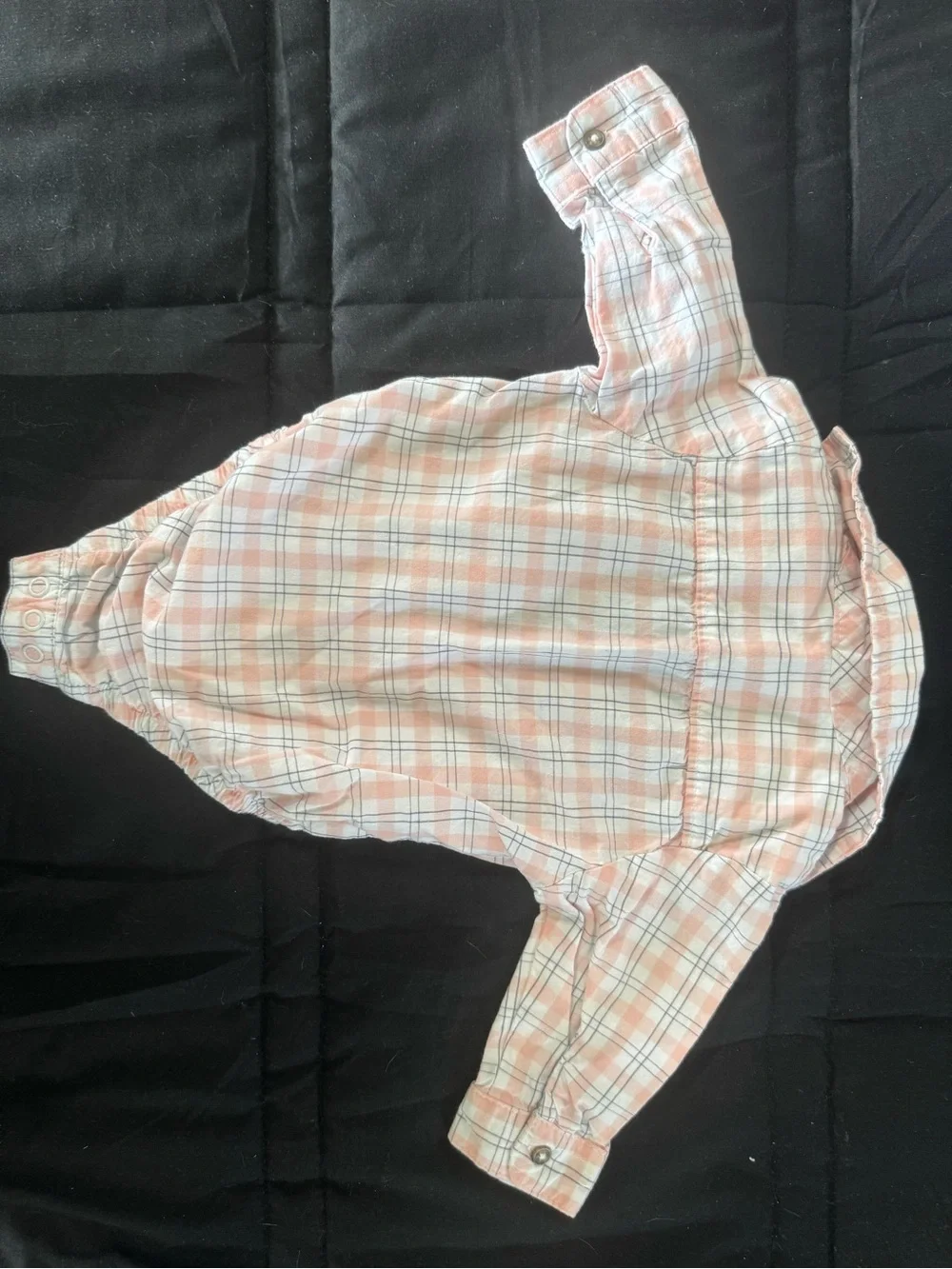 Carter's Pink and White Plaid Long-Sleeve One-Piece Bodysuit